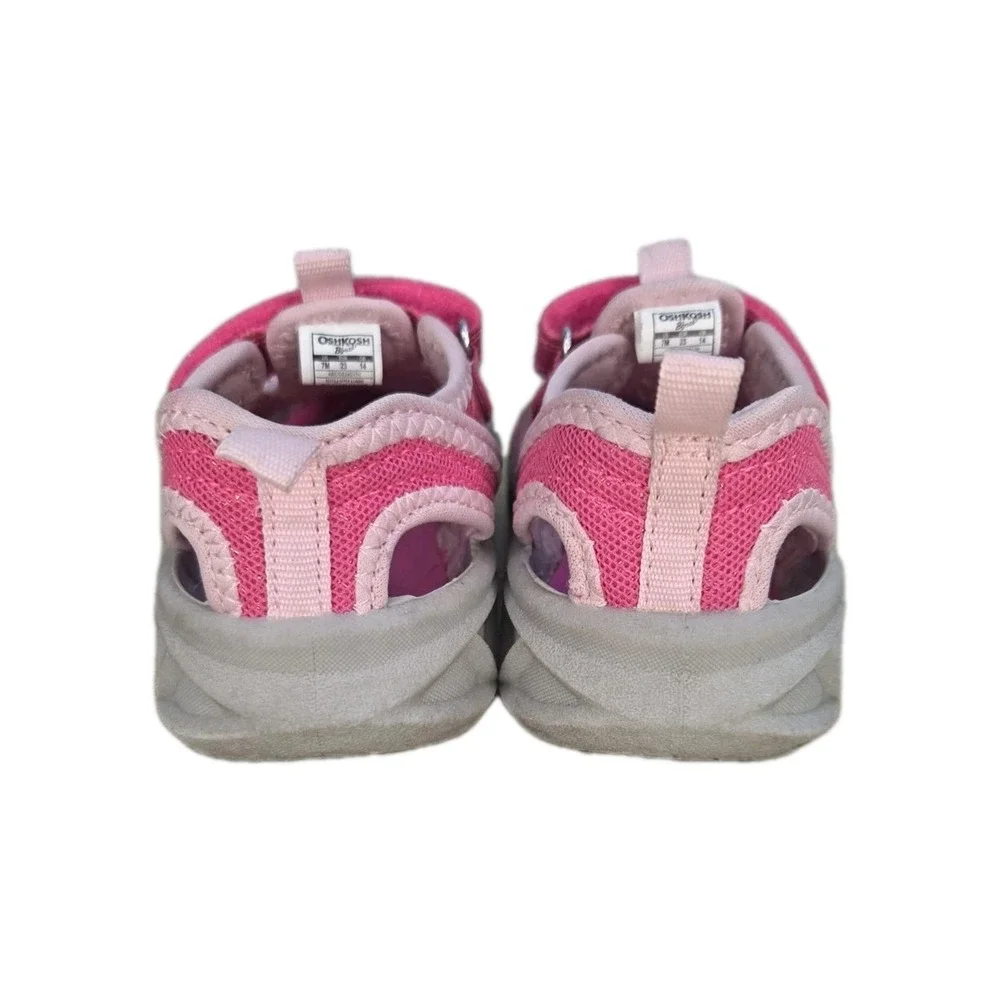 Oshkosh Toddler Girls Spring Summer Pink Play Sandals Size 7‎ Toddler.